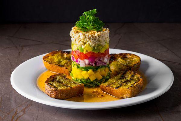 Crab Stack with grilled ciabatta