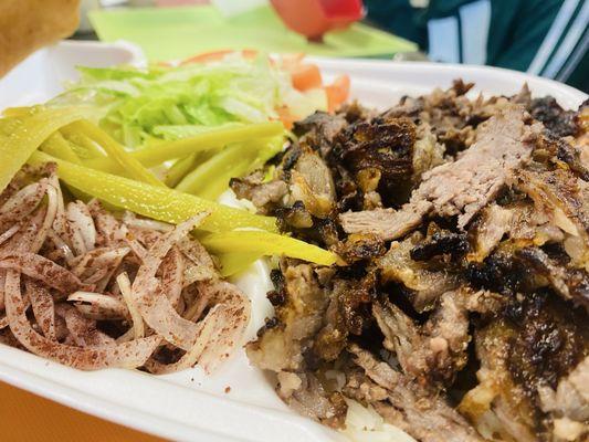 Beef shawarma platter