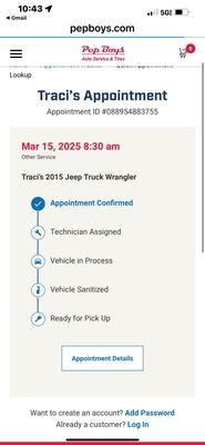 That my appointment was confirmed for 8:30 but I'm not treated as such