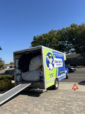 Hauling old insulation collected! Give us a call for your attic insulation removal!