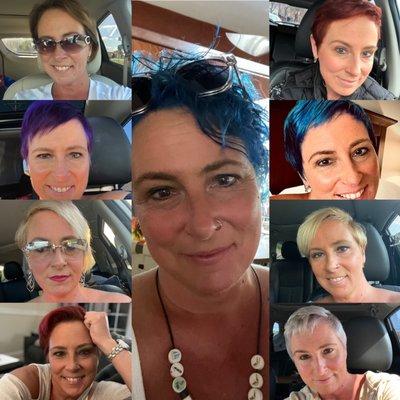 The various colors and styles Jazmine's done since my time with her.