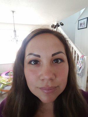 My new eyebrows and eyeliner done by Julia. SO HAPPY!