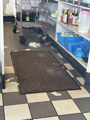 I know it's a Waffle House, but I've never seen this much trash on the floor. I had to step over trash just to walk in the door.