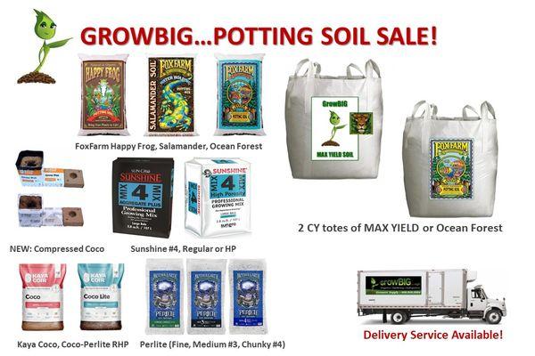 Wide range of high performance grow mediums including FoxFarm and MaxYield professional potting soils