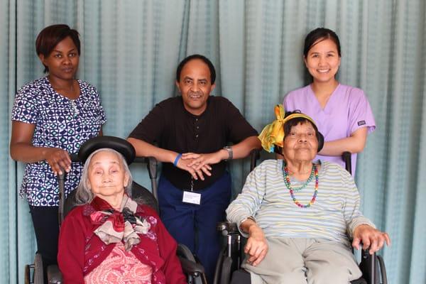 Some of the staff and residents at Leon Sullivan Health care.