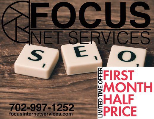 Half off first month SEO