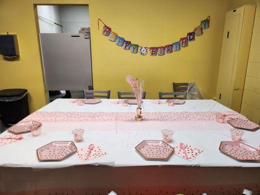 Decorated table for food before painting!!