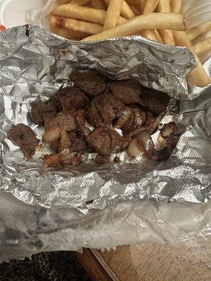 Small portions size steak bites