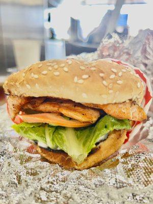 Salmon Burger (sandwich) @hybrideater