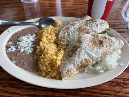 Tacos with flour tortillas