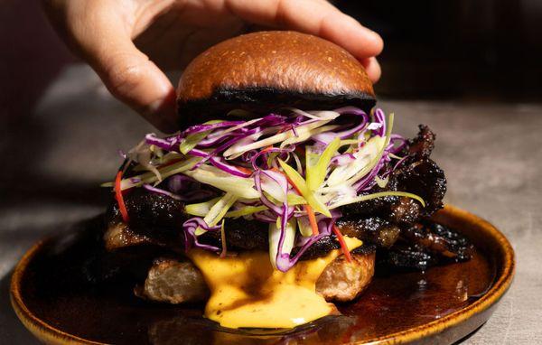 Our signature jerk rib sandwich pairs perfectly with craft cocktails.