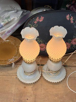 Milk Glass Lamps $35 each