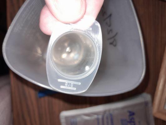 Garbage in his feed syringe