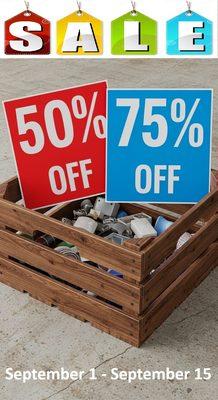 Pacific Thrift Store Tags Sale. Sept 1-Sept 15