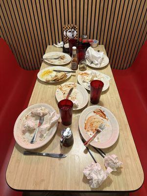 Our membership into the clean-plate club (except for Ryan's toast...)