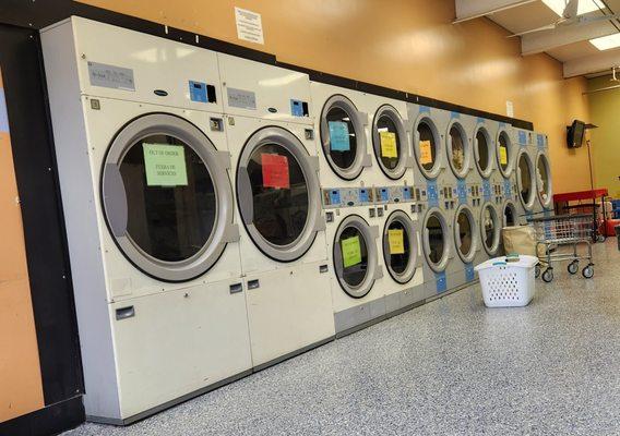 8 out of order. Have to wait for dryers sometimes.