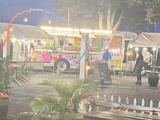 Food truck taken from open eating area