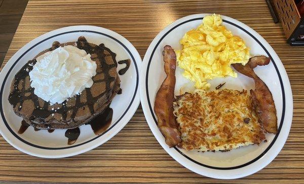 Chocolate Chocolate Chip Pancakes