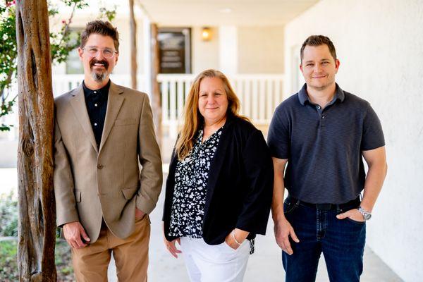 Our Leadership Team: Ben Johnson,
Dr. Kimberly Dunkin, Mike McGee