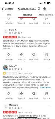 Attorney David R reply and own review. Trying to raise the star ratings for his firm.
