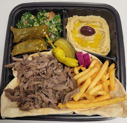 Beef shawarma bowl.