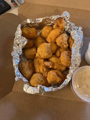 Cheese curds. Microwaved? Awful.