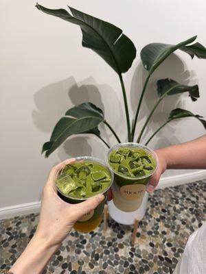 Mango Matcha Ade Iced Yuzu Matcha Latte
