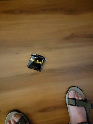 Used condom Box underneath the bed that the room was supposedly already cleaned there's no way it could have been cleaned