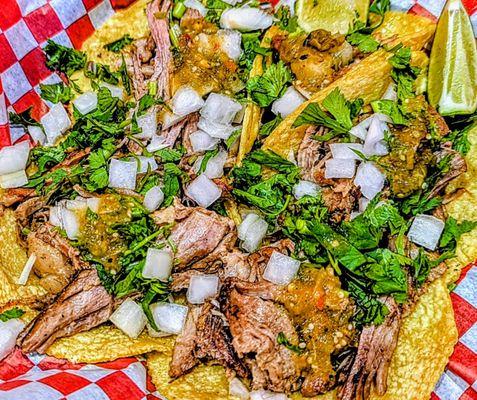 Taco Tuesday There are five tacos under all that tasty Carnitas!