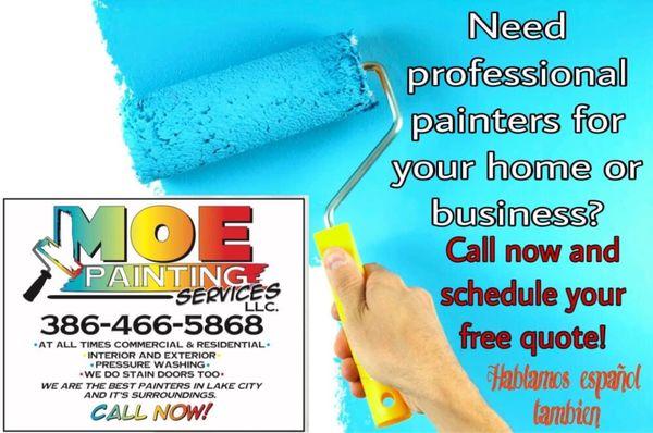 Moe painting interior and exterior pressure wash