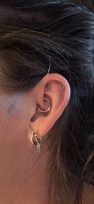 The helix and the daith were pierced today.
