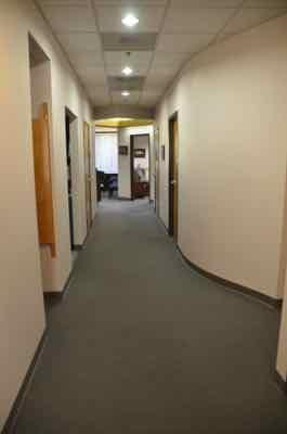 wide hallways from the front to the back treatment areas