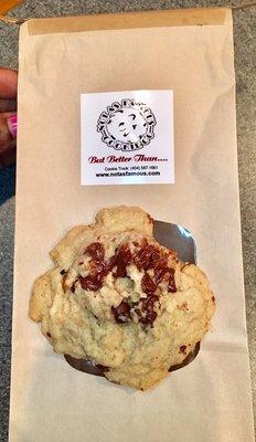 Not As Famous - peanut butter chocolate chip with pretzel