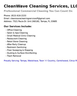 CleanWave Cleaning Services