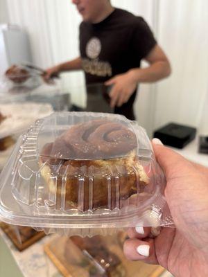 Michael Sanchez and his delicious cinnamon roll