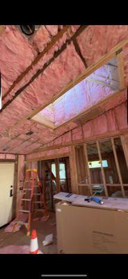 Highland Park - an uncommon, but very effective application, rigid foam board and R30 batt, 16' vaulted ceiling