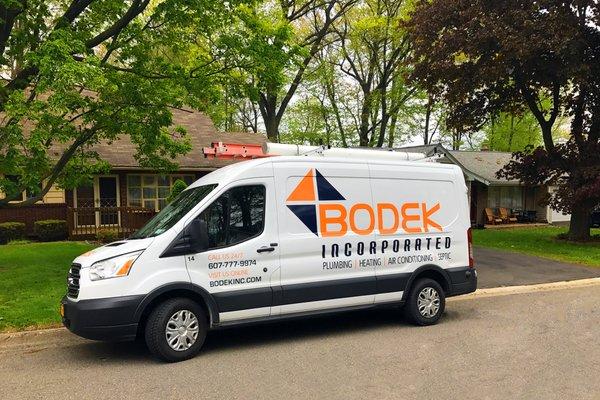 BODEK INC. technician servicing house in Vestal, NY.