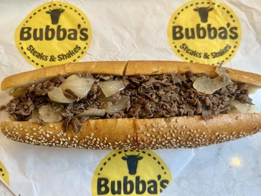 This is the steak. With fried onions.