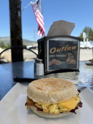 Bacon egg breakfast sandwich.