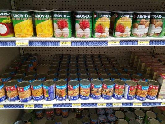 Specialty cans of fruits and vegetables.