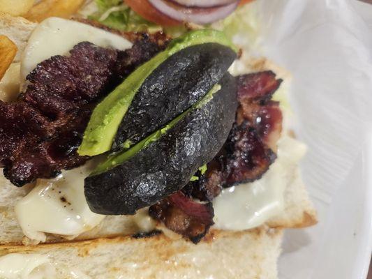 Avocado with skin left on