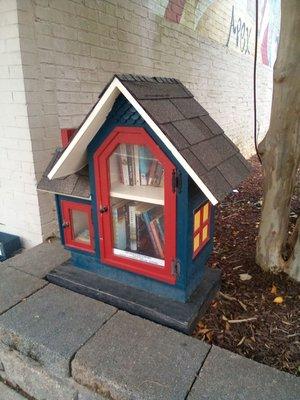 Book exchange in front of store