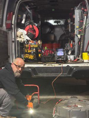 Our field technician, John, has decades of experience and will have your drains flowing freely in no time.