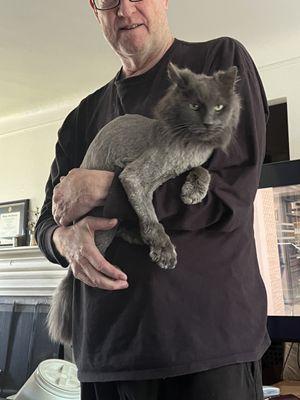 Doug with his new "haircut". He's a sweet boy don't judge him by his RBF