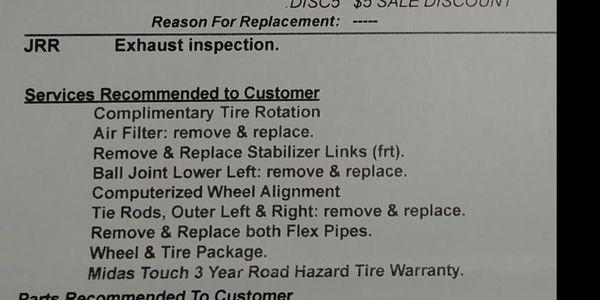 Recommended repairs after inspection.