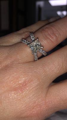 Engagement ring, cleaned and repaired.