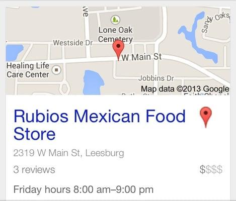 Rubios Mexican Food Store