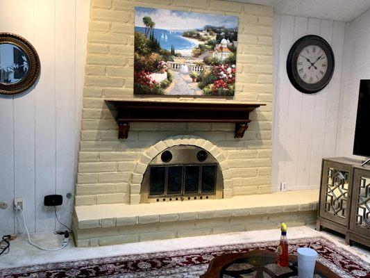 Reapired,painted and mantel hung.