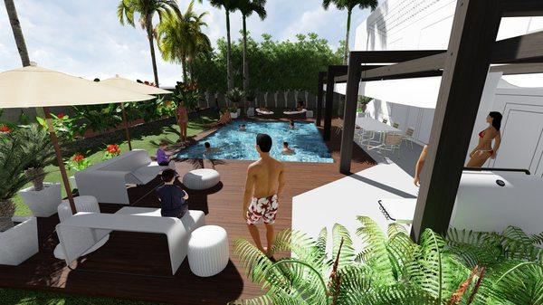 This is the picture of the pool back area they designed!