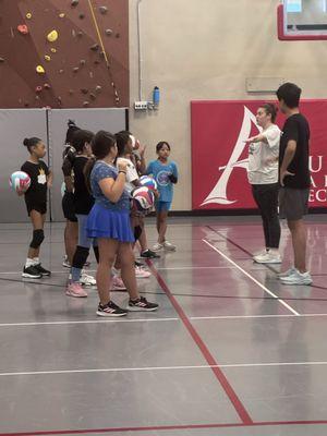Youth volleyball training